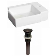 AMERICAN IMAGINATIONS 16.25-in. W Above Counter White Vessel Set For 1 Hole Right Faucet AI-31169